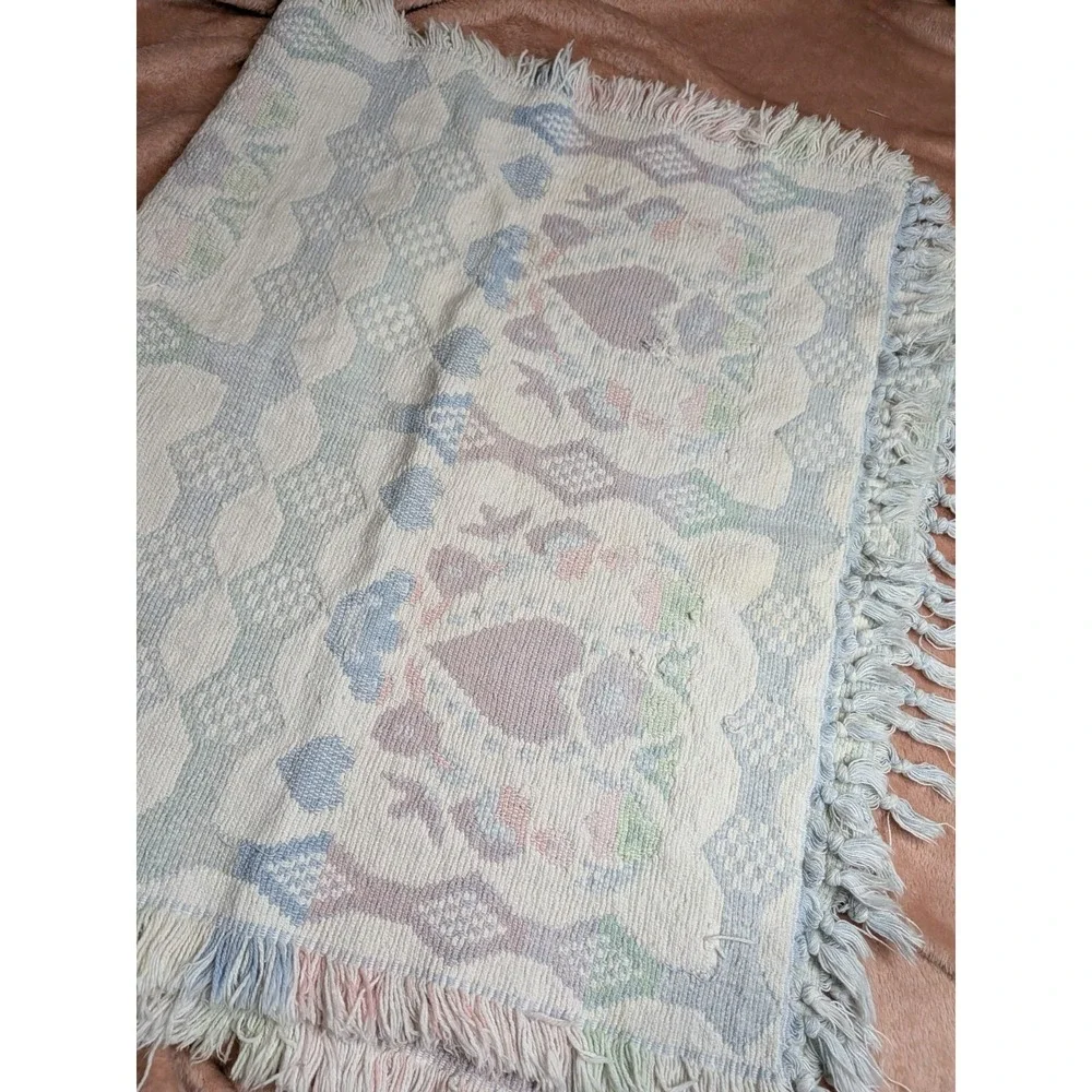 Vintage Cottagecore Nursery Throw Pastel Heart Decor Tapestry Throw Rug Pink
